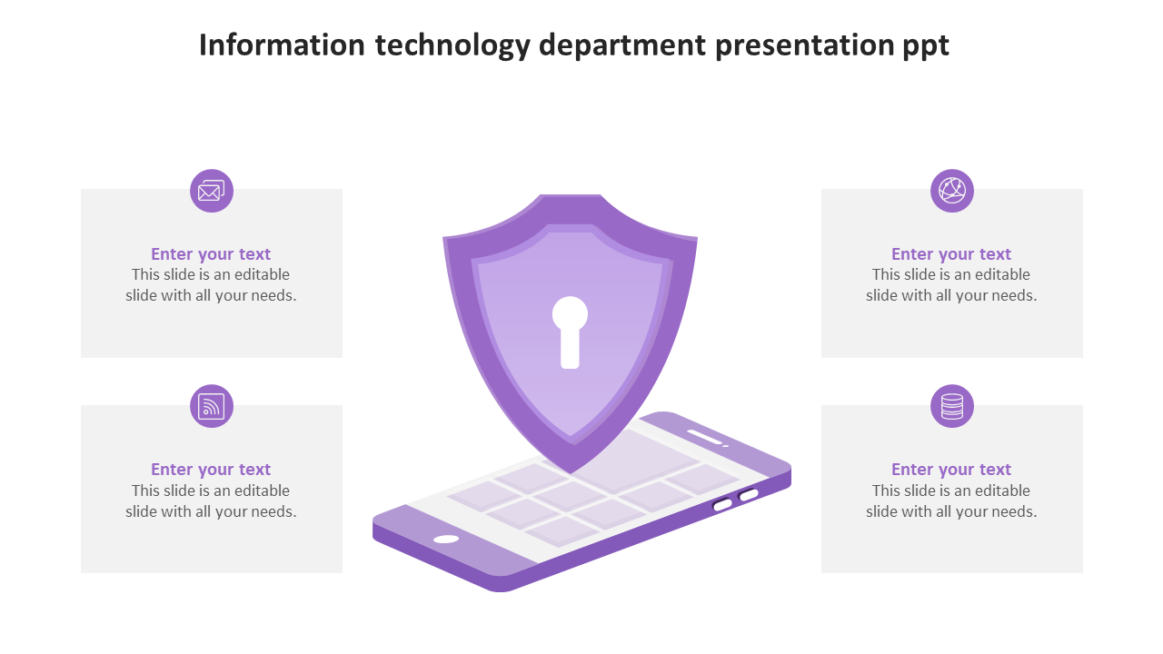 information technology department presentation ppt-purple